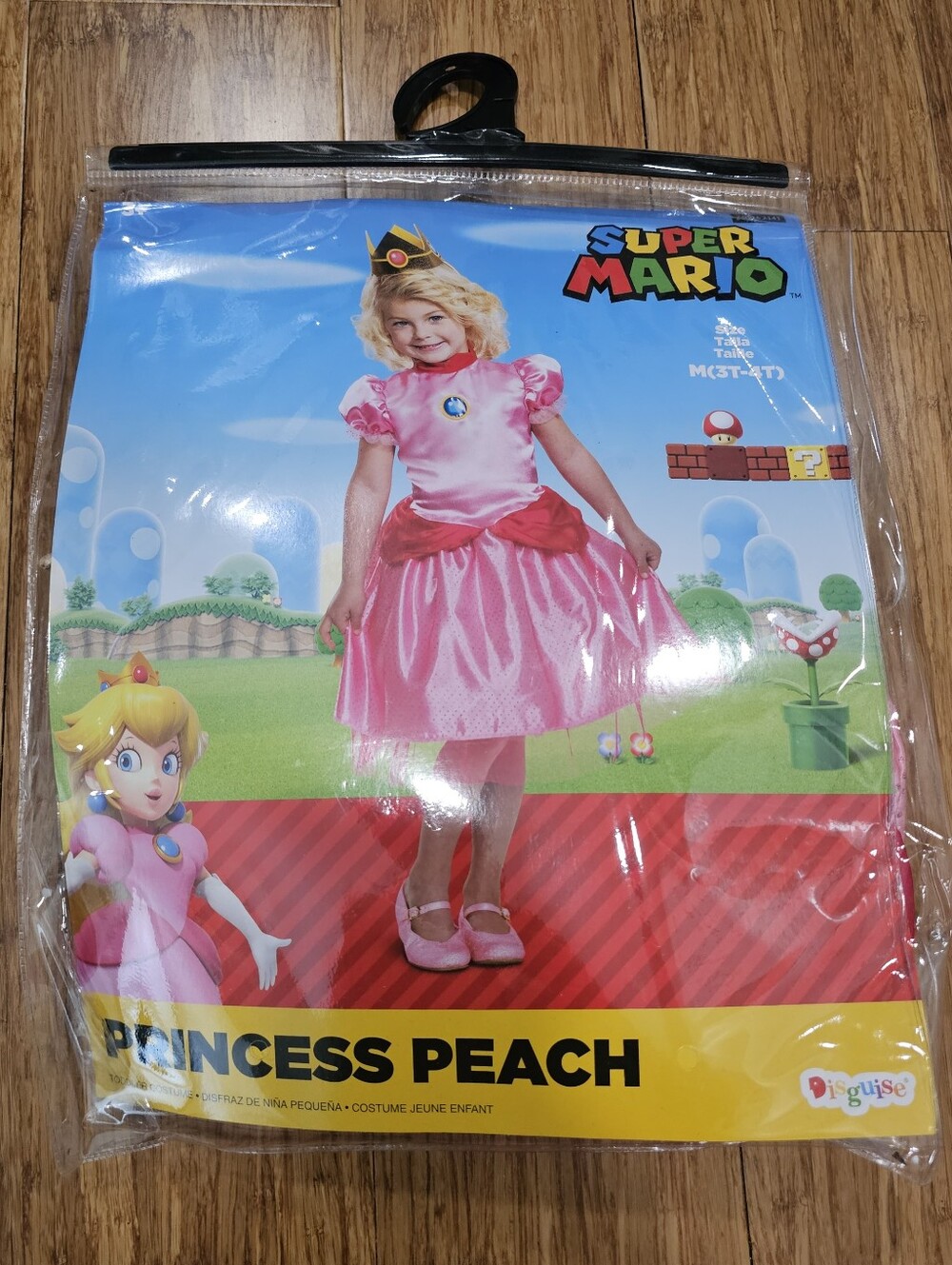 New Disguise Super Mario Princess Peach Costume Dress 3T 4T Toddler